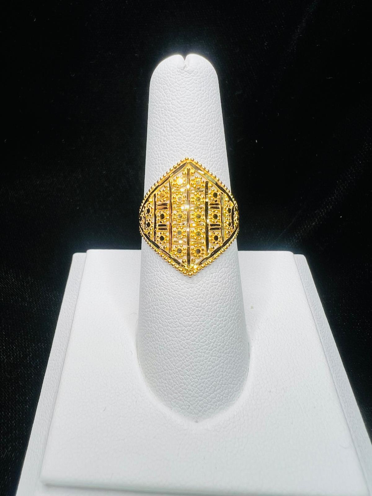 22KT Gold Geometric Statement Ring 3.4gm
