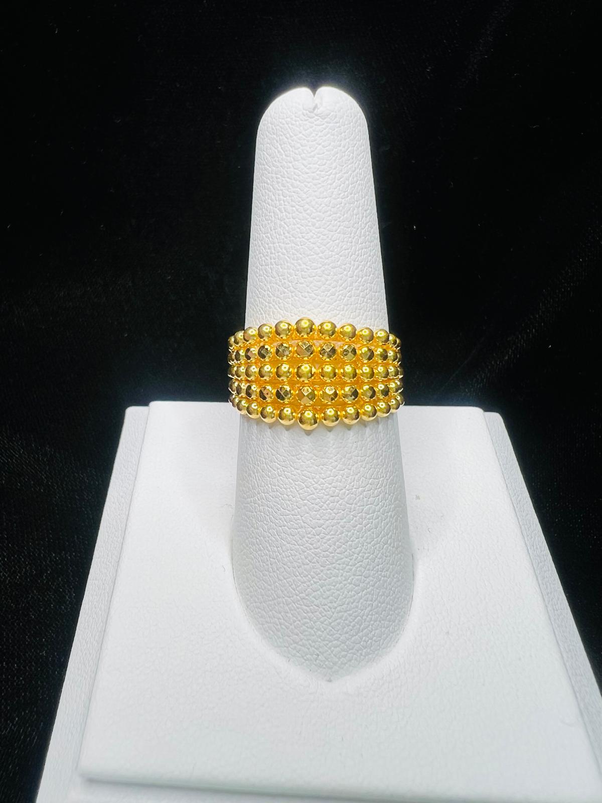 22KT Gold Beaded Wide Band Ring 5.6gm
