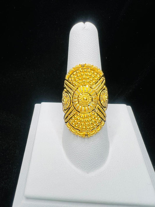 22KT Gold Statement Cocktail Ring 6.6gm