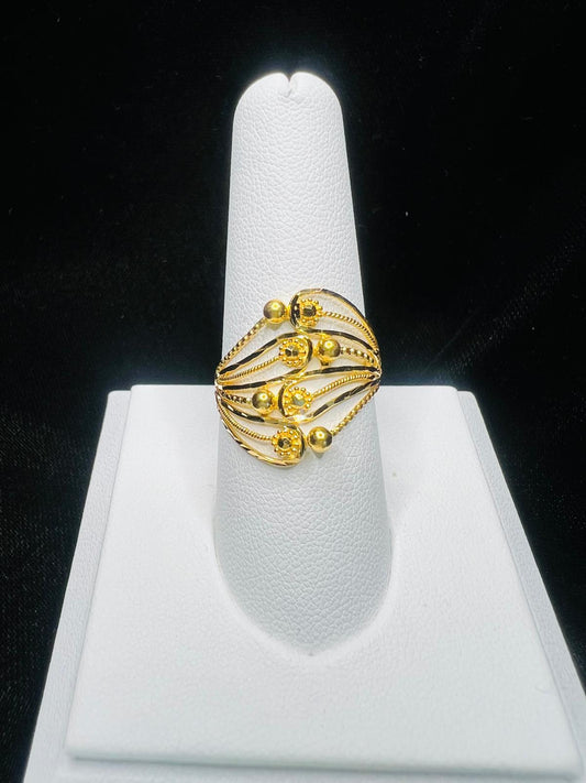 22KT Gold Swirl Statement Ring 3.2gm