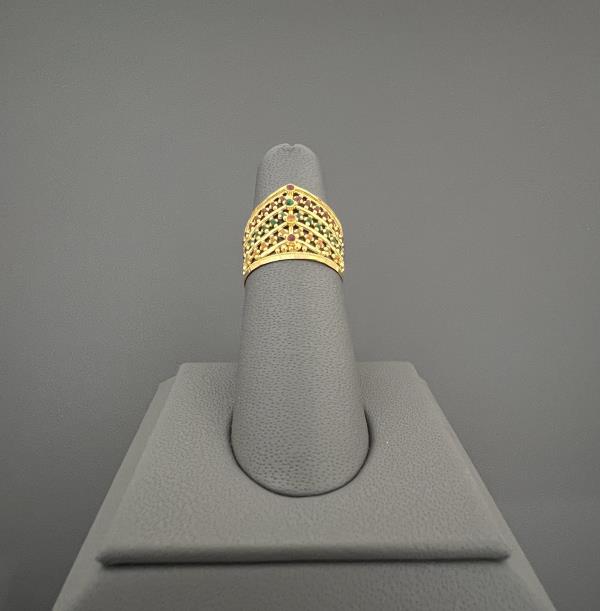 22KT GOLD MULTISTONE LADIES RING 4.5GM