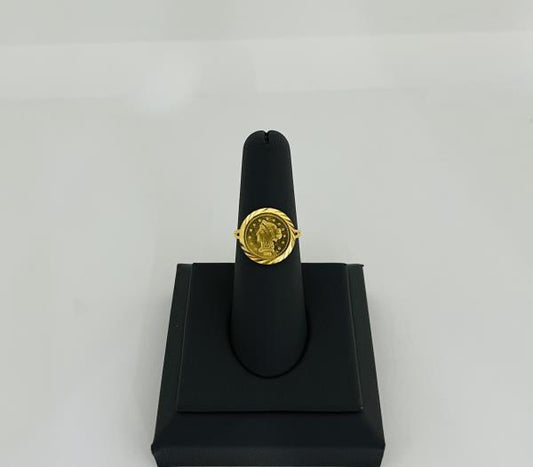 22KT GOLD LADIES COIN RING 2GM