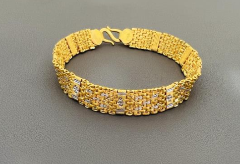 22KT MENS BRACELET 8" 34.3 GM