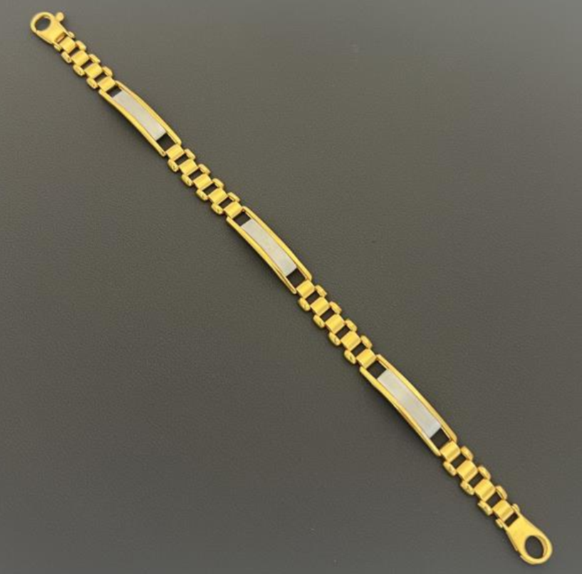 22KT GOLD MENS 8" BRACELET 17.3GM