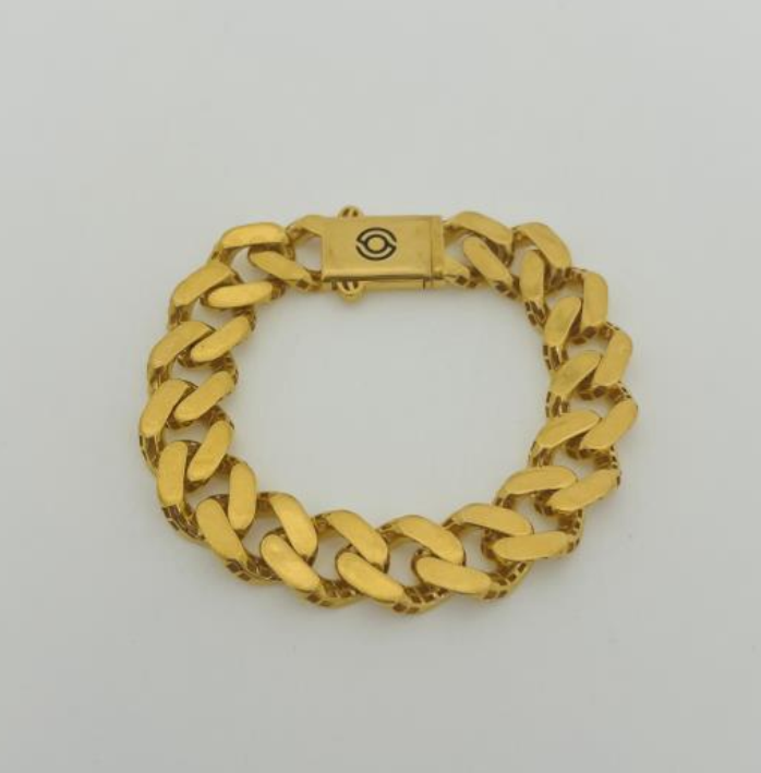 22KT GOLD MENS 8" BRACELET 37.6GM