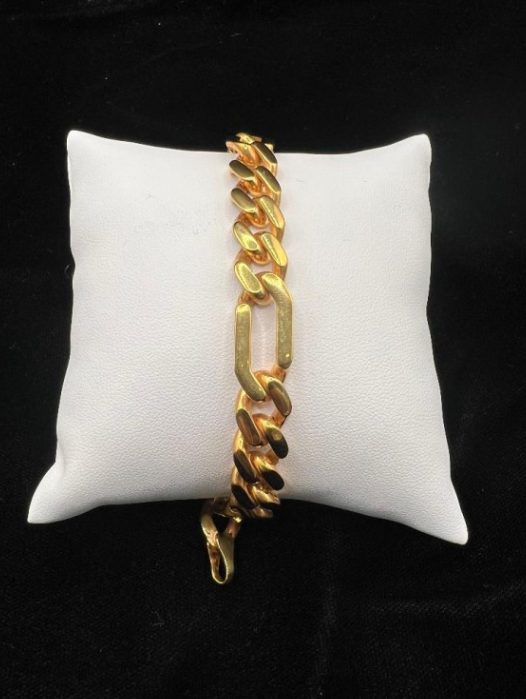 Men's Bracelet - 22K Gold - large links - Custom