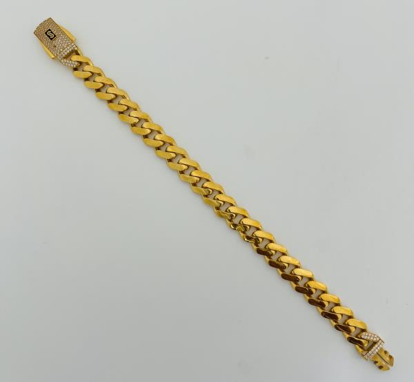 22KT GOLD MENS 8" BRACELET 22.2GM