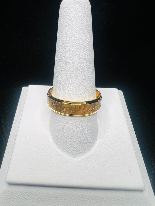 22KT Gold Men’s Brushed Texture Band Ring 9.5gm