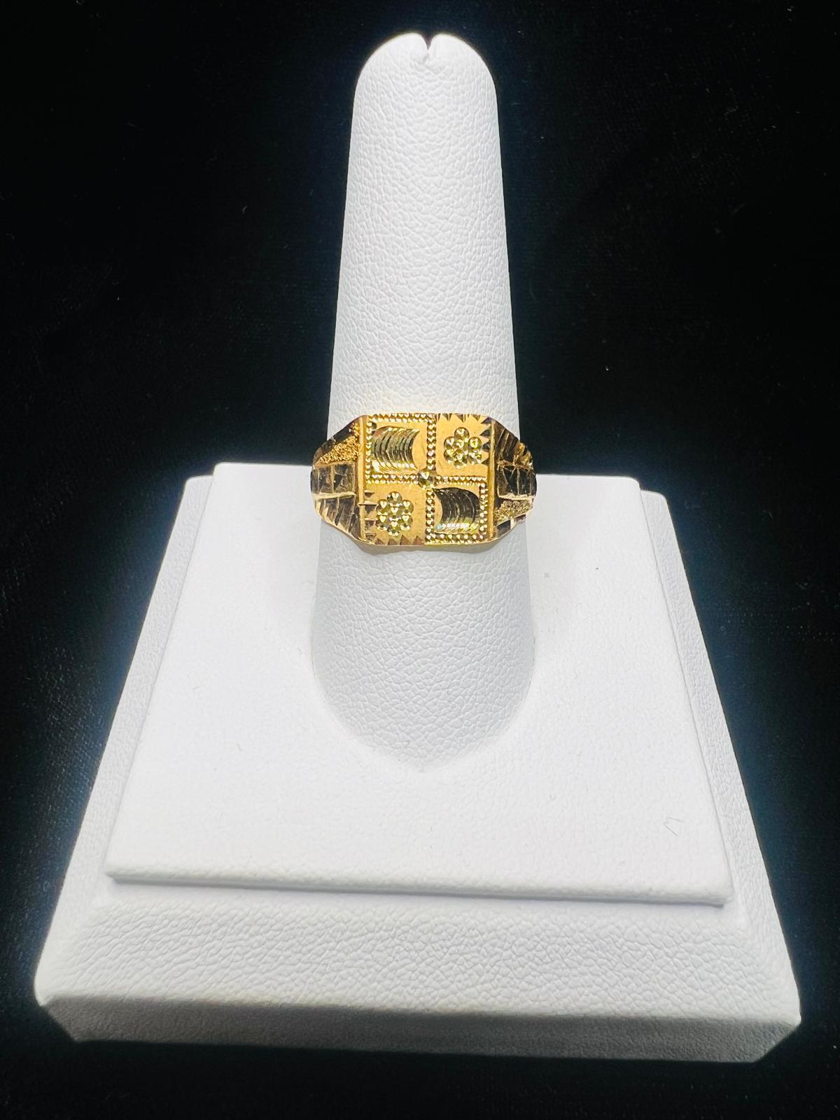 22KT Gold Men’s Geometric Statement Ring 5.5gm