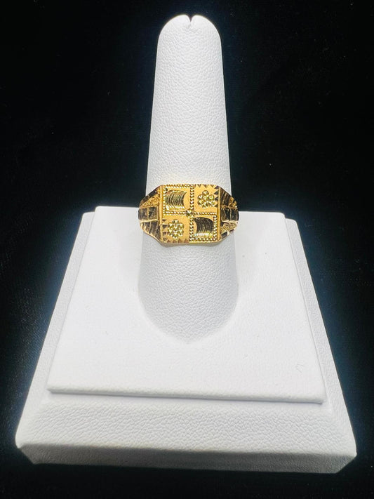 22KT Gold Men’s Geometric Statement Ring 5.5gm