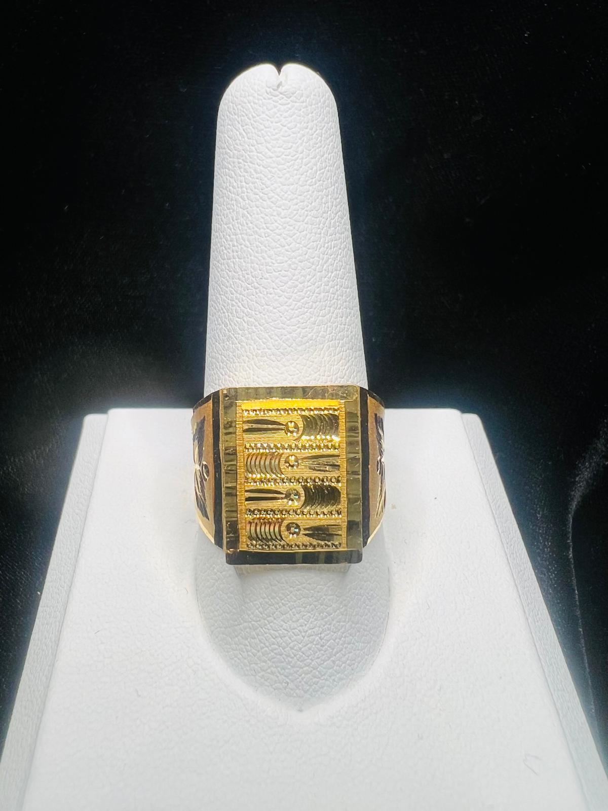 22KT Gold Men’s Rectangular Statement Ring 4.1gm