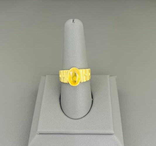 22KT GOLD MEN'S PUKRAJ RING 9.3GM, 3.05CT