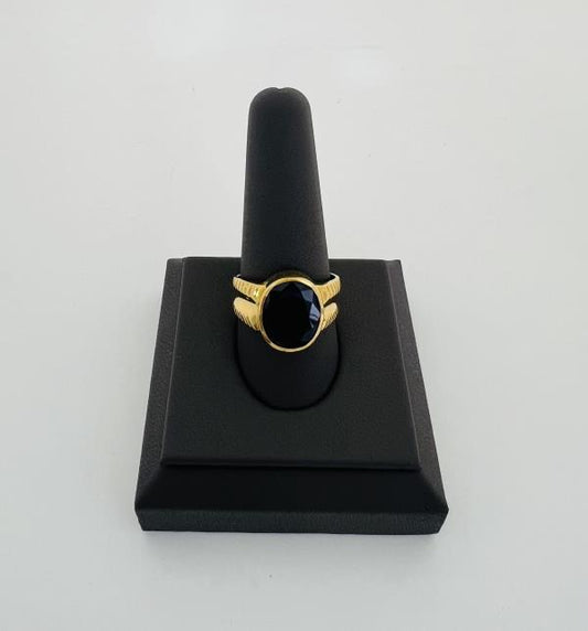 22KT GOLD MENS SAPPHIRE RING 9.3GM, SAPPHIRE: 7.50CT