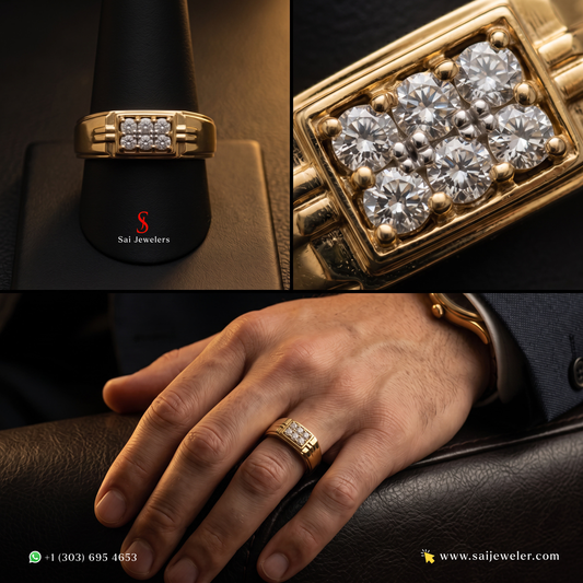 18KY MENS DIAMOND RING GOLD WT: 5.25GM, DIA WT: 0.23CT