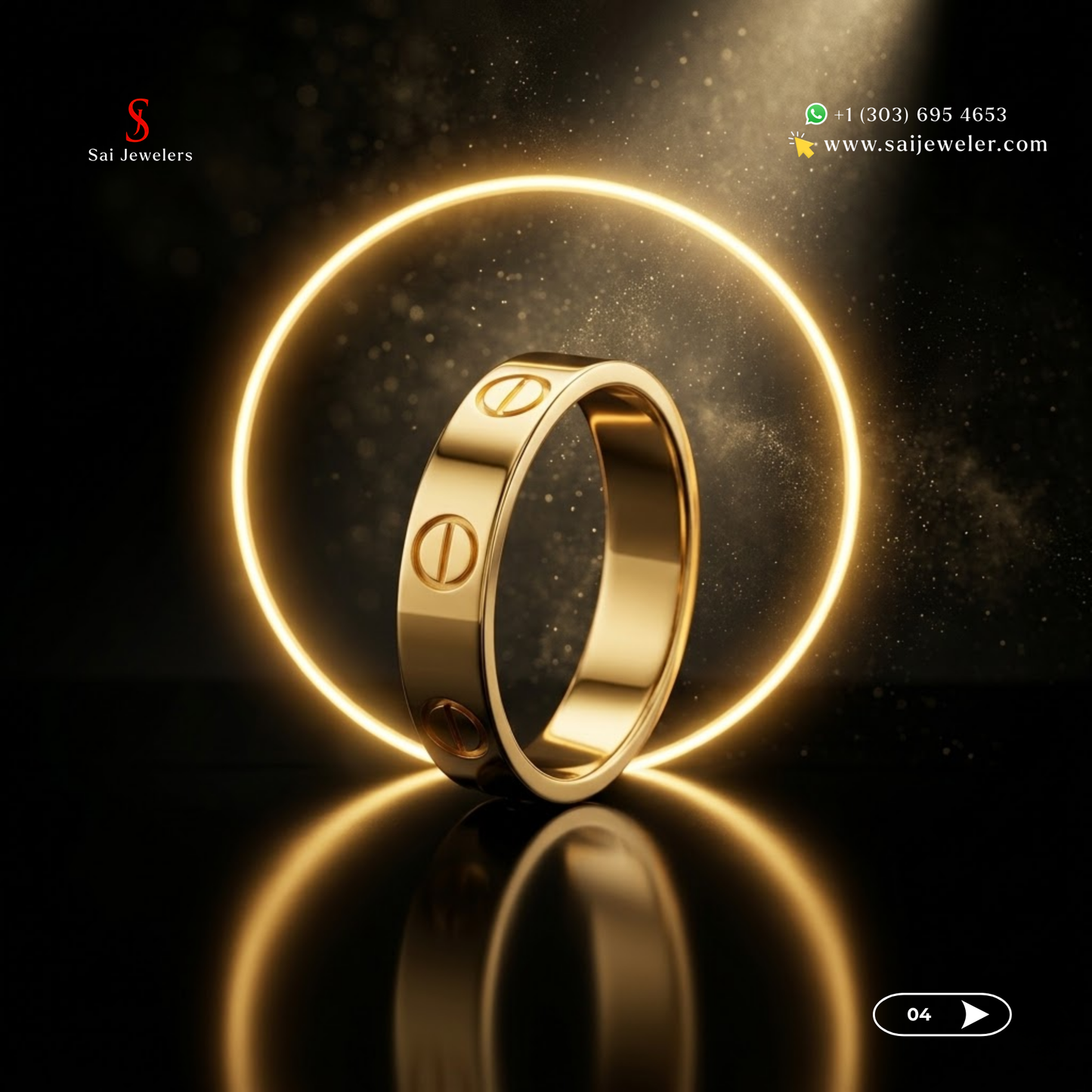 22K Gold Pyaar Ring 4.9 GM