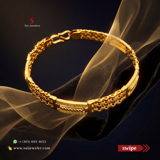22KT Gold Mens 8" Bracelet 27.2GM