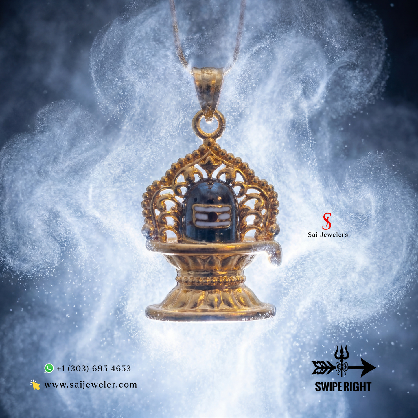 22KT Gold Shiva Ling Charm 5GM