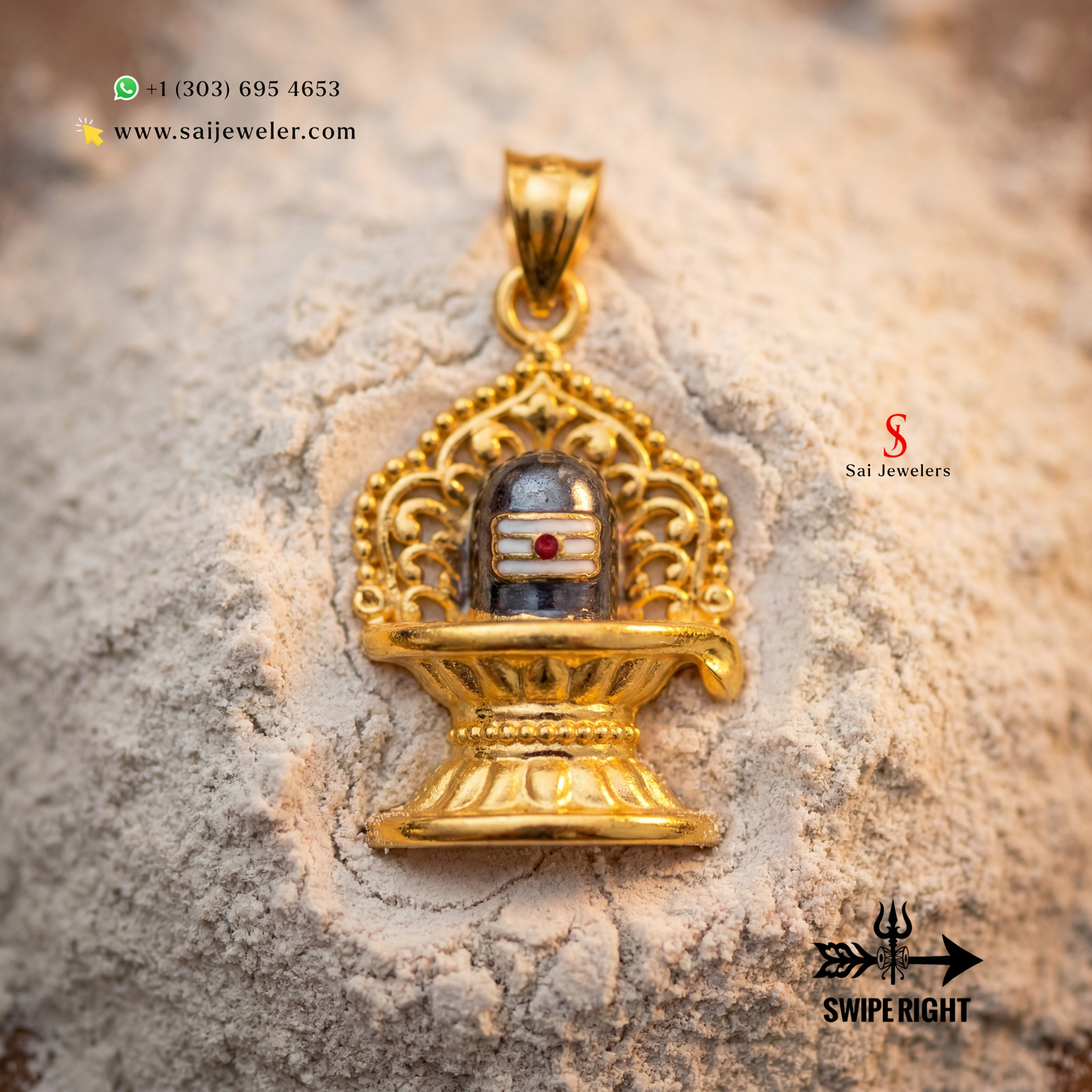 22KT Gold Shiva Ling Charm 5GM