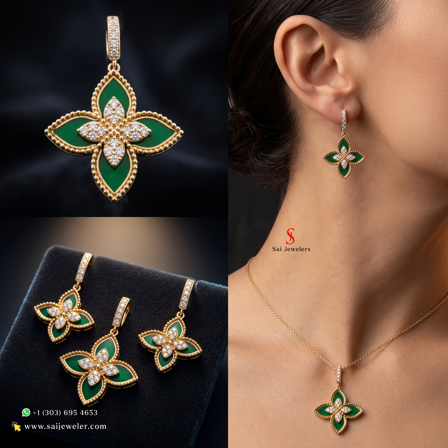 22KT Gold Color Stone Set 13GM