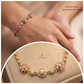 22kt Tri Color Gold Station Bracelet 7.7GM