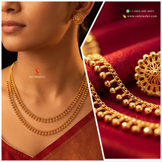 22KT Double Layer Gold Set 20.4gm