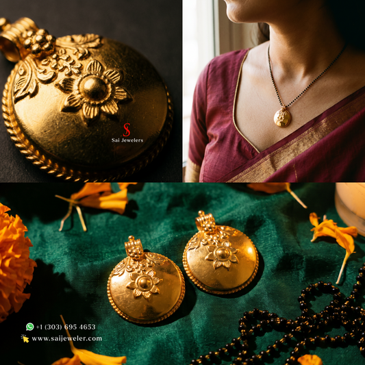 22K GOLD MANGALSUTRA CHARM 3GM EACH