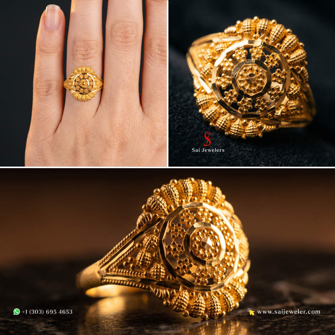 22K Gold Medallion Ring 2.2 GM