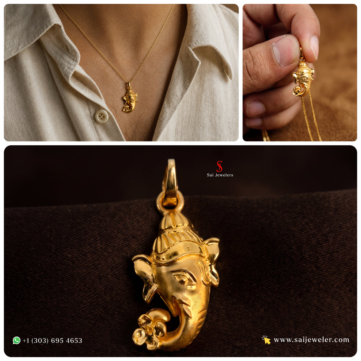 22KT Gold Ganesh Charm 2.4GM