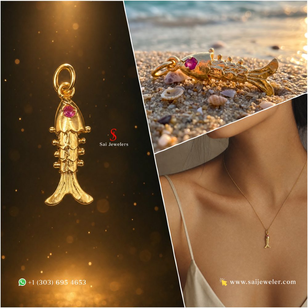 22K GOLD FISH CHARM 1.7 GM