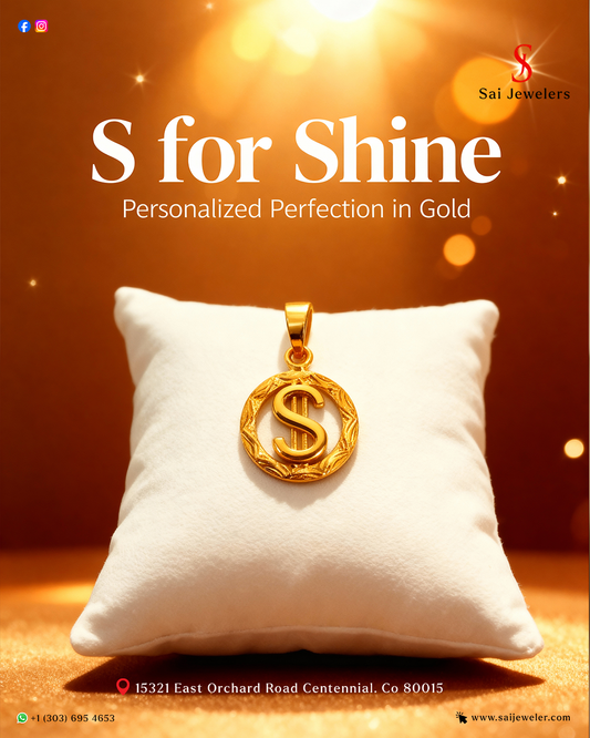 22KT GOLD INITIALS CHARM 2.0 GM