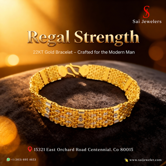 22KT MENS BRACELET 8" 34.3 GM