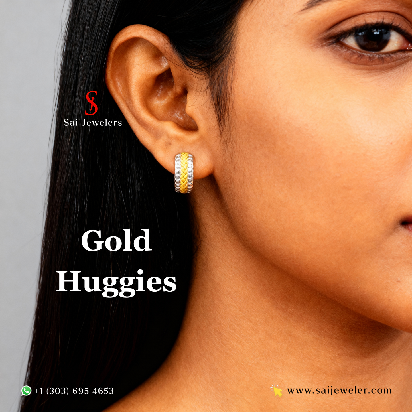 22KT GOLD HUGGIES EARRINGS 3.2 GM