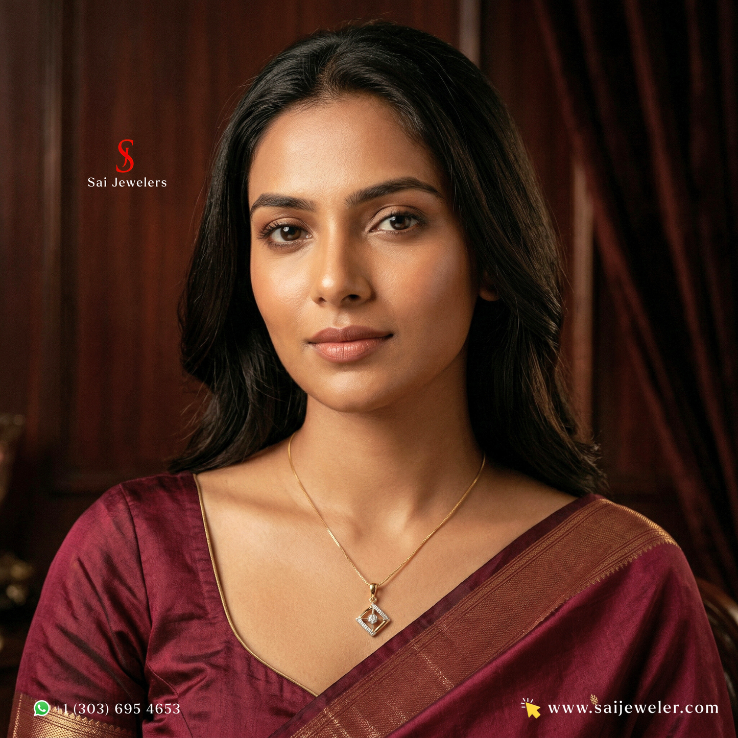 18KR DIAMOND NECKLACE GW: 2.53GM, DIA WT: 0.11CT