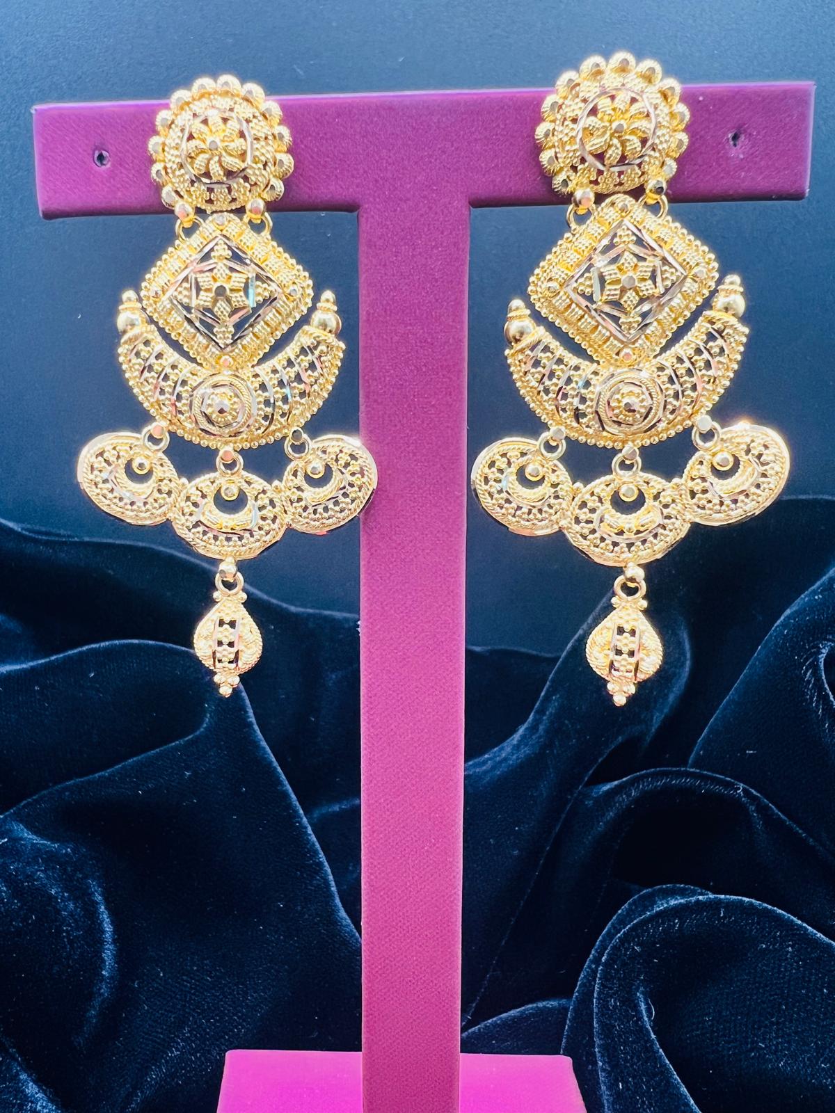 22KT Gold Chandelier Earrings 18.4gm