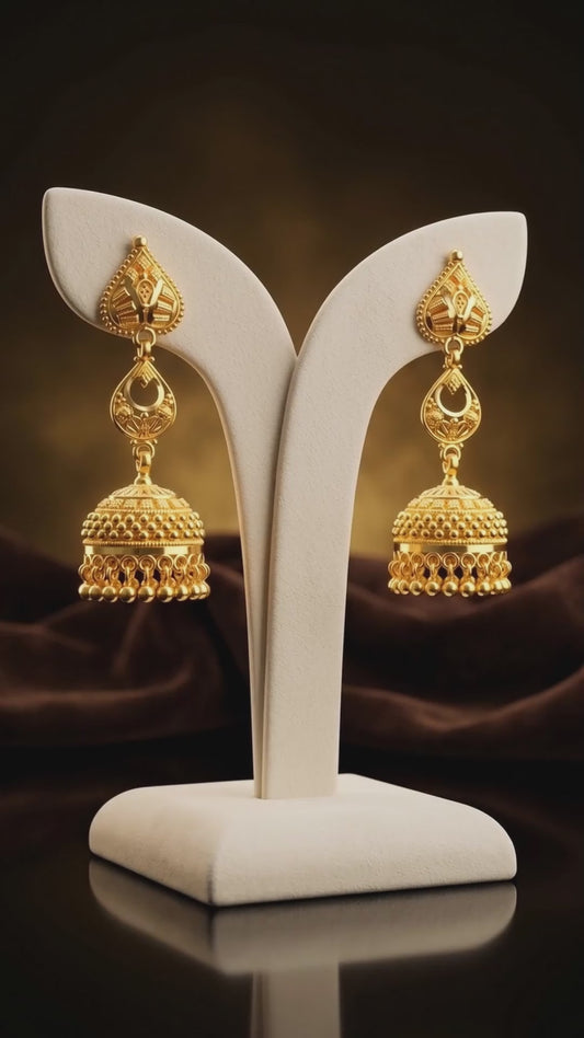 22K GOLD JHUMKAS 12.6 GM