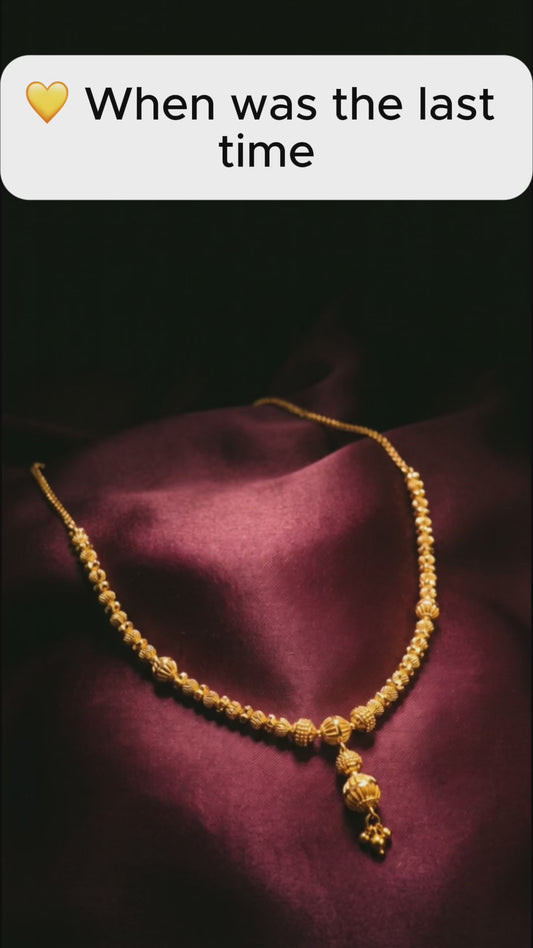 22KT Royal Bead Necklace Set 18.4gm