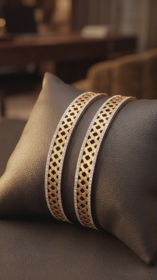 22KT Gold Two Tone 2 Bangles 47.6GM