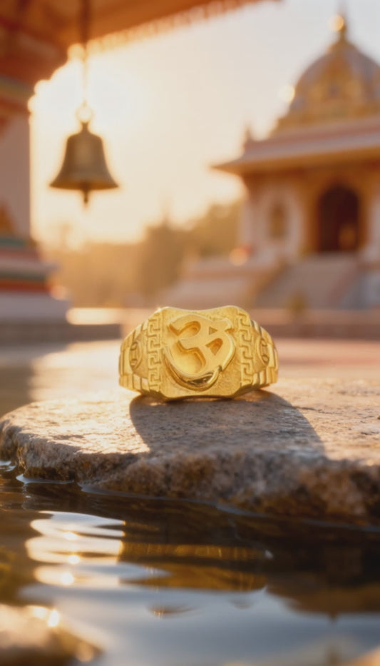 22KT GOLD MENS OM RING 10GM