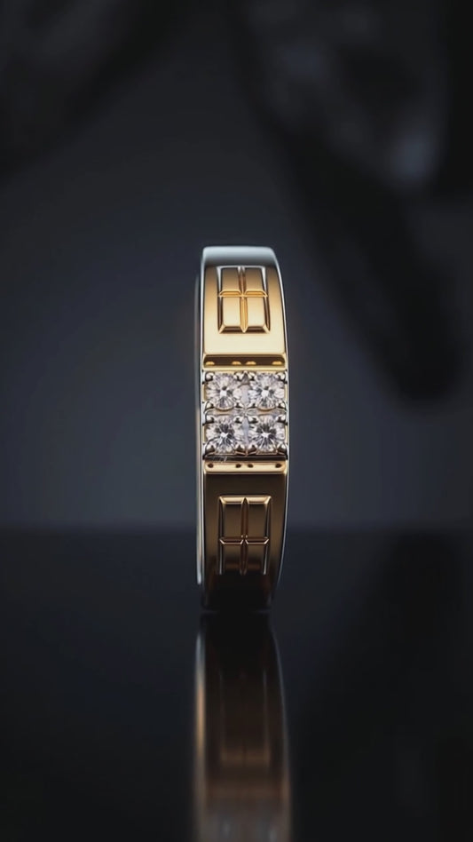 18KY MENS DIAMOND RING GOLD WT: 4.61GM, DIA WT: 0.16CT