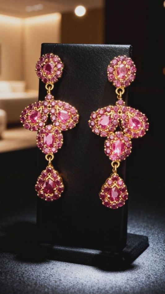 22KT Gold Ruby Earrings 11.1 GM