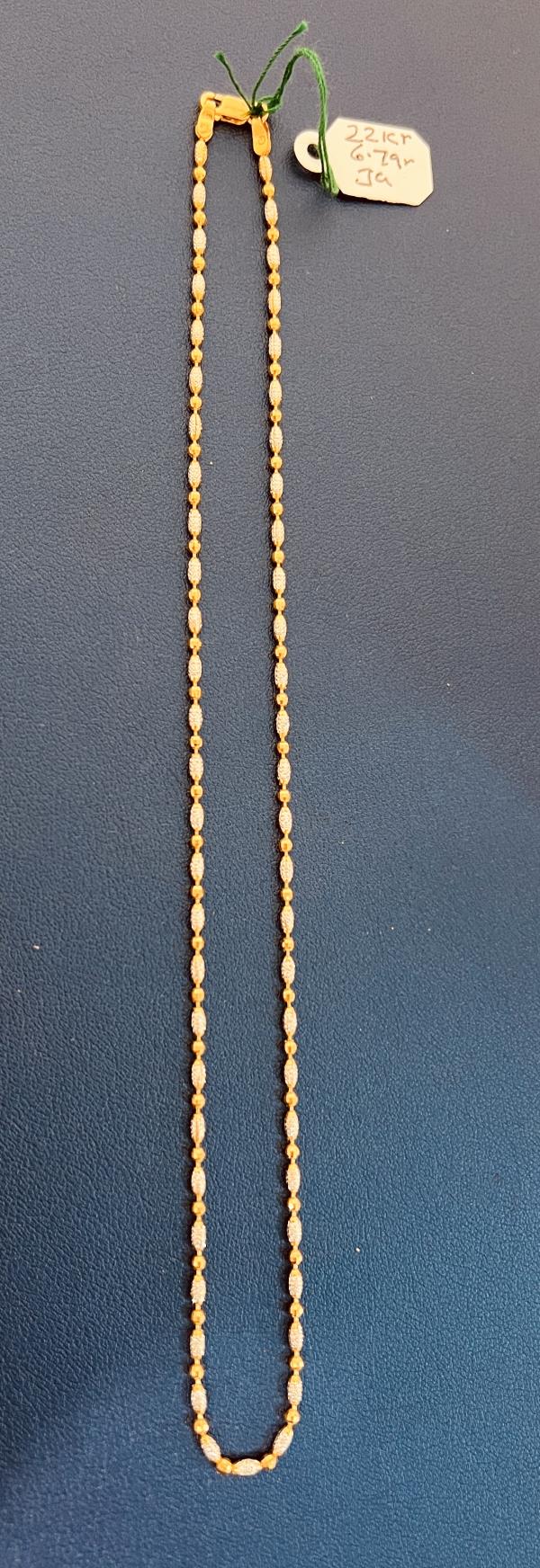 22KT GOLD CHAIN 14" TWO TONE 6.7GM