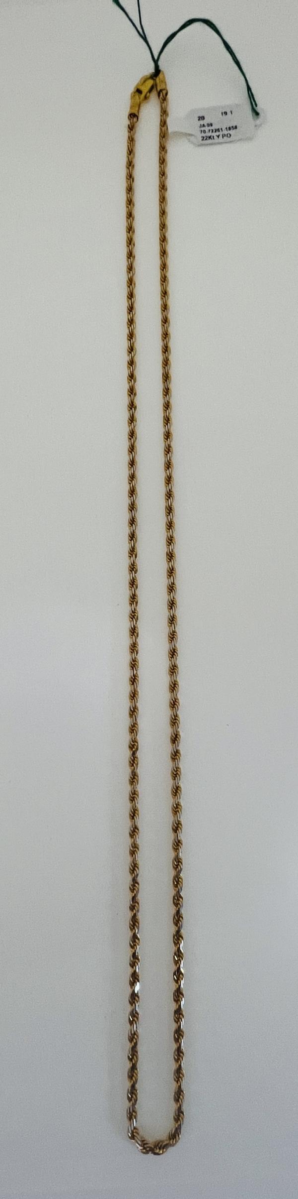 22KT GOLD CHAIN 20" 19.1GM