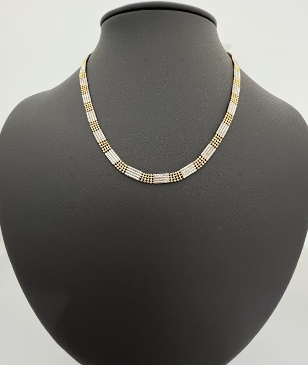 22KT GOLD TWOTONE CHAIN 16" 14.8GM