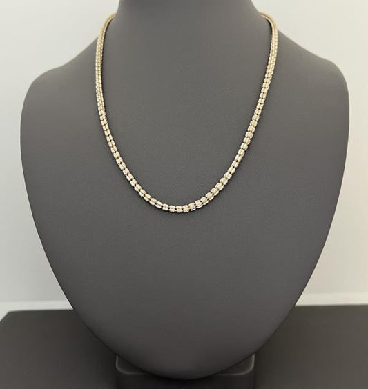 22KT GOLD TWO TONE CHAIN 20.1GM 18"