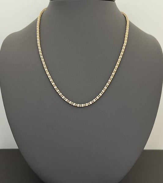 22KT GOLD TWO TONE CHAIN 12.9GM 18"