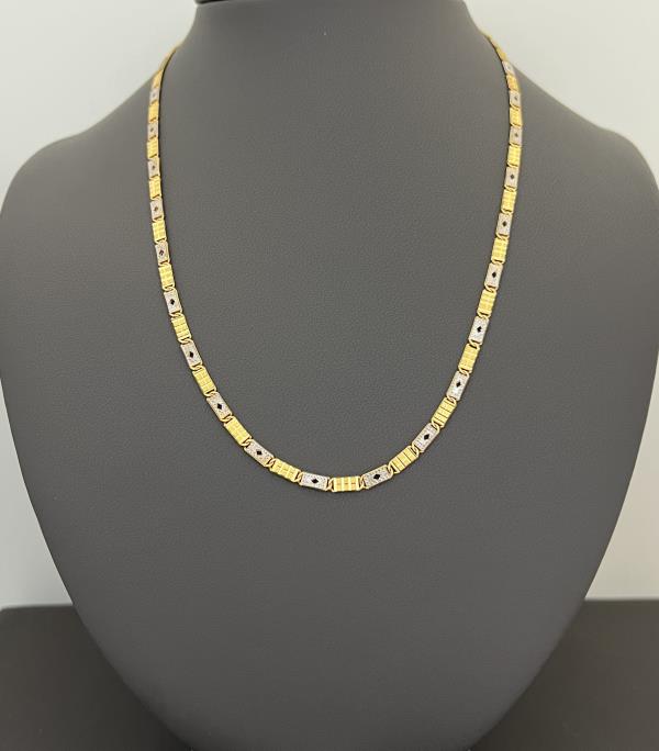 22KT GOLD TWO TONE CHAIN 10.3GM 18"
