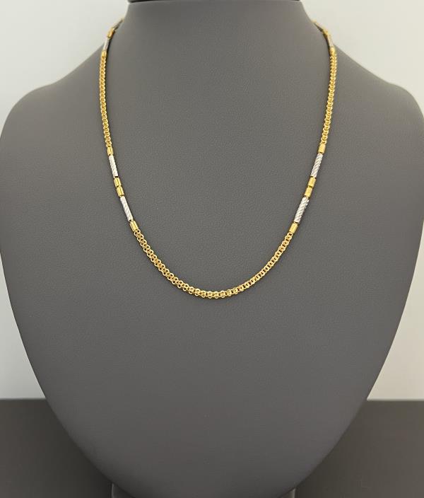 22KT GOLD TWO TONE CHAIN 10.4GM 18"
