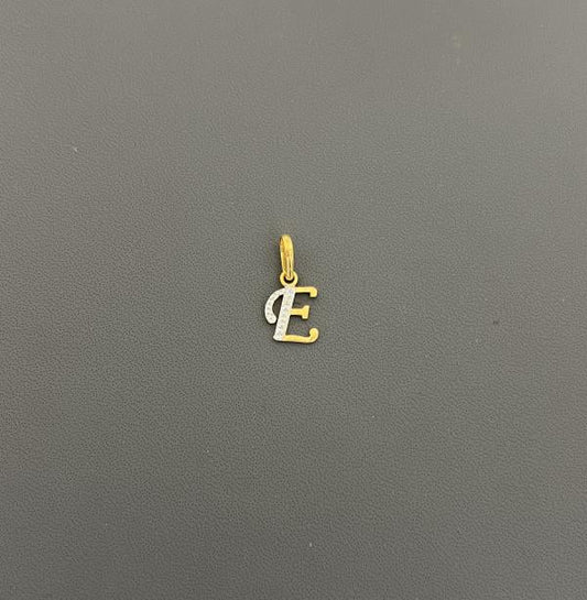 22KT GOLD TWOTONE INITIAL E 1.6GM