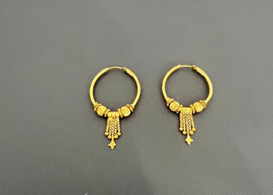 22KT GOLD HOOP EARRINGS 6GM