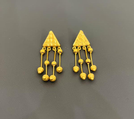 22KT GOLD DANGLE EARRINGS 10.7GM